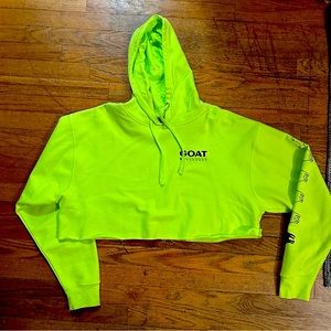 Neon Green Cropped Goat Hoodie